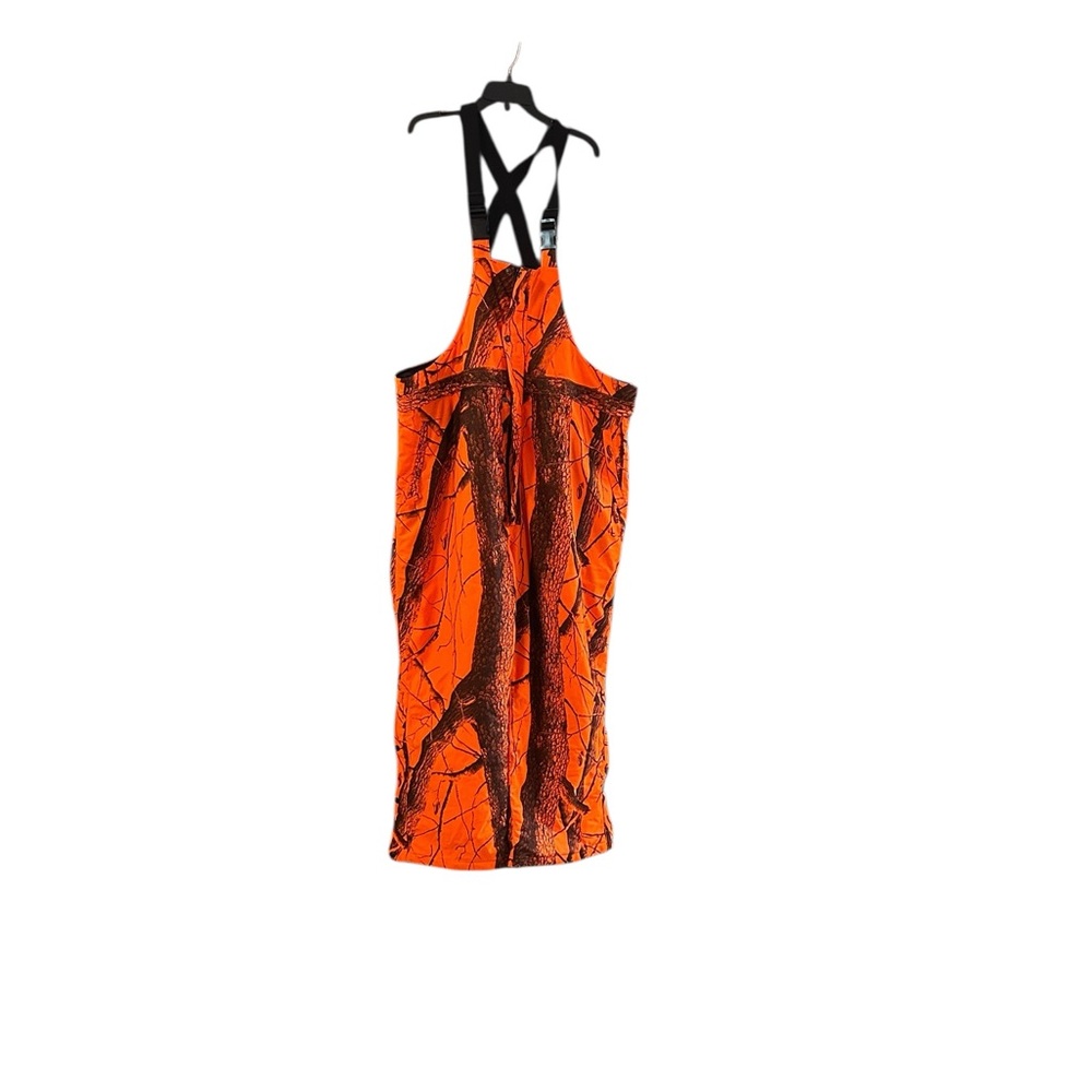 Field & Stream Orange Black insulated Hunting Bib Overalls Poly Nylon Sz XXXL